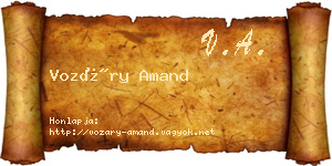 Vozáry Amand névjegykártya